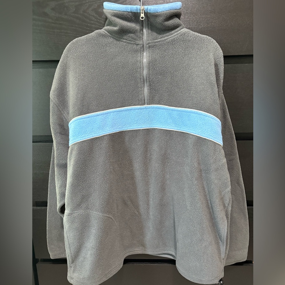 Vintage Nike Men's Gray and Blue Sweater